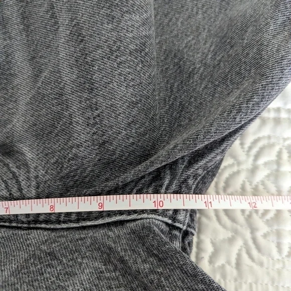 ZARA Dark Grey Boyfriend Fit Raw Hems High Rise Casual Button Fly Jeans Size 24 - Picture 10 of 12